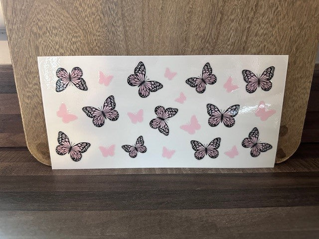 Pink & Black Butterfly Decal