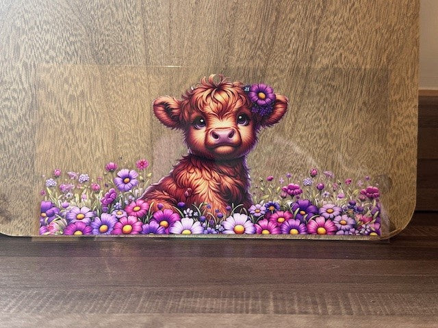 Purple Highland Baby Cow Decal